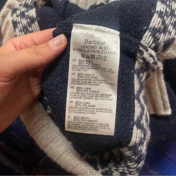 Barbour Crew Neck Sweater Fairlead Knit Wool - Picture 6 of 6